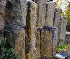 rock columns waterfall feature